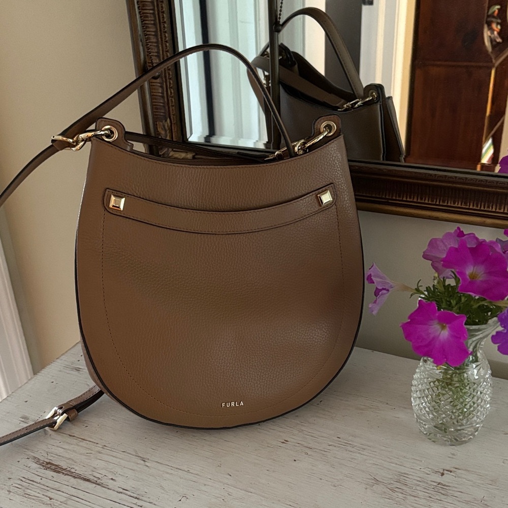 Furla Afrodite Leather Hobo Bag